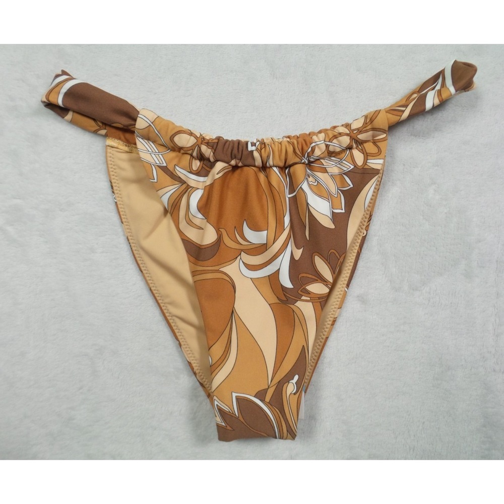 Rhythm Bikini Bottom Womens Size Small Brown Ventura Soft Side Itsy Swimwear NWT